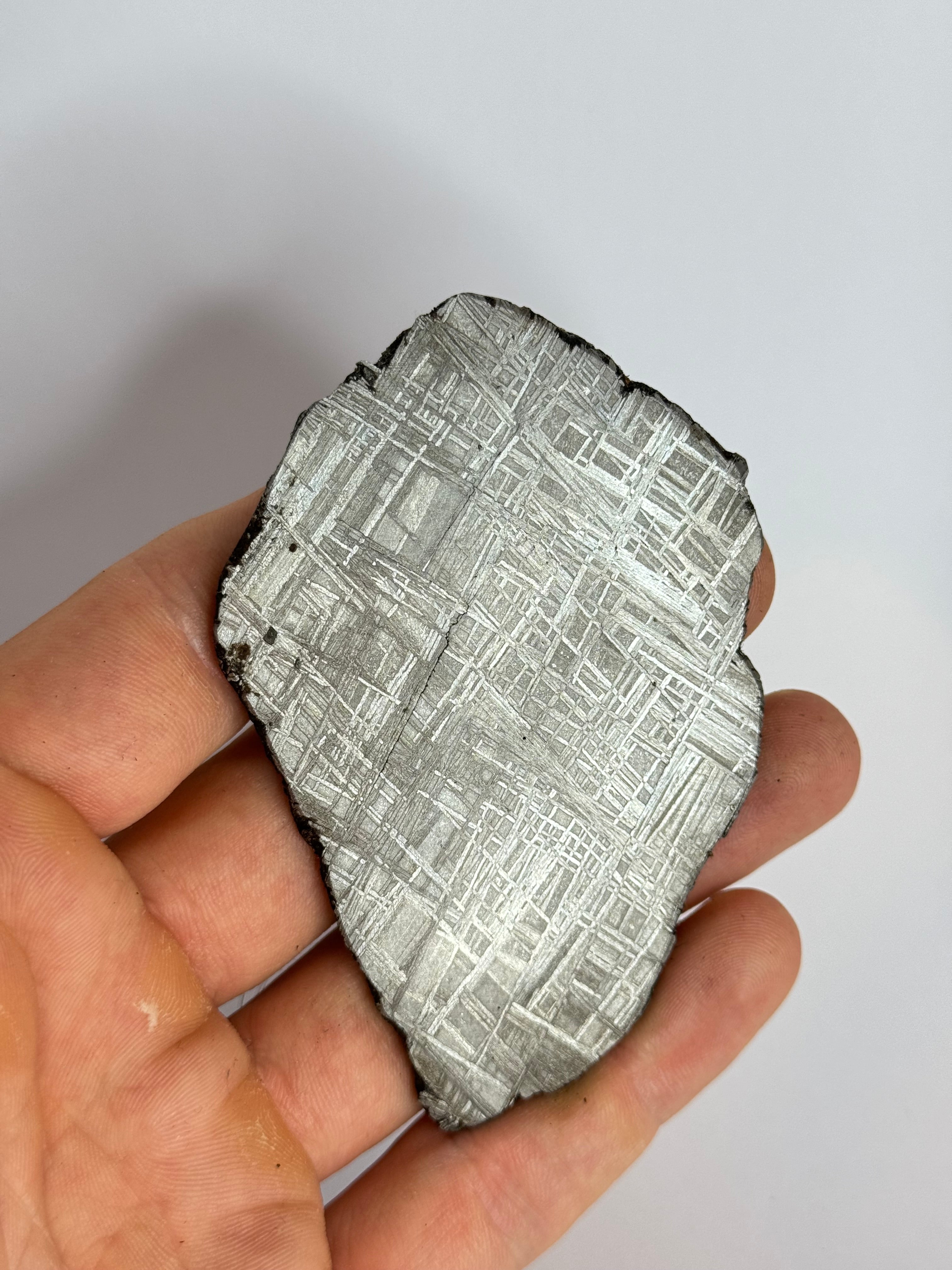 Muonionalusta meteorite, Sweden. 93,76 grams slice.