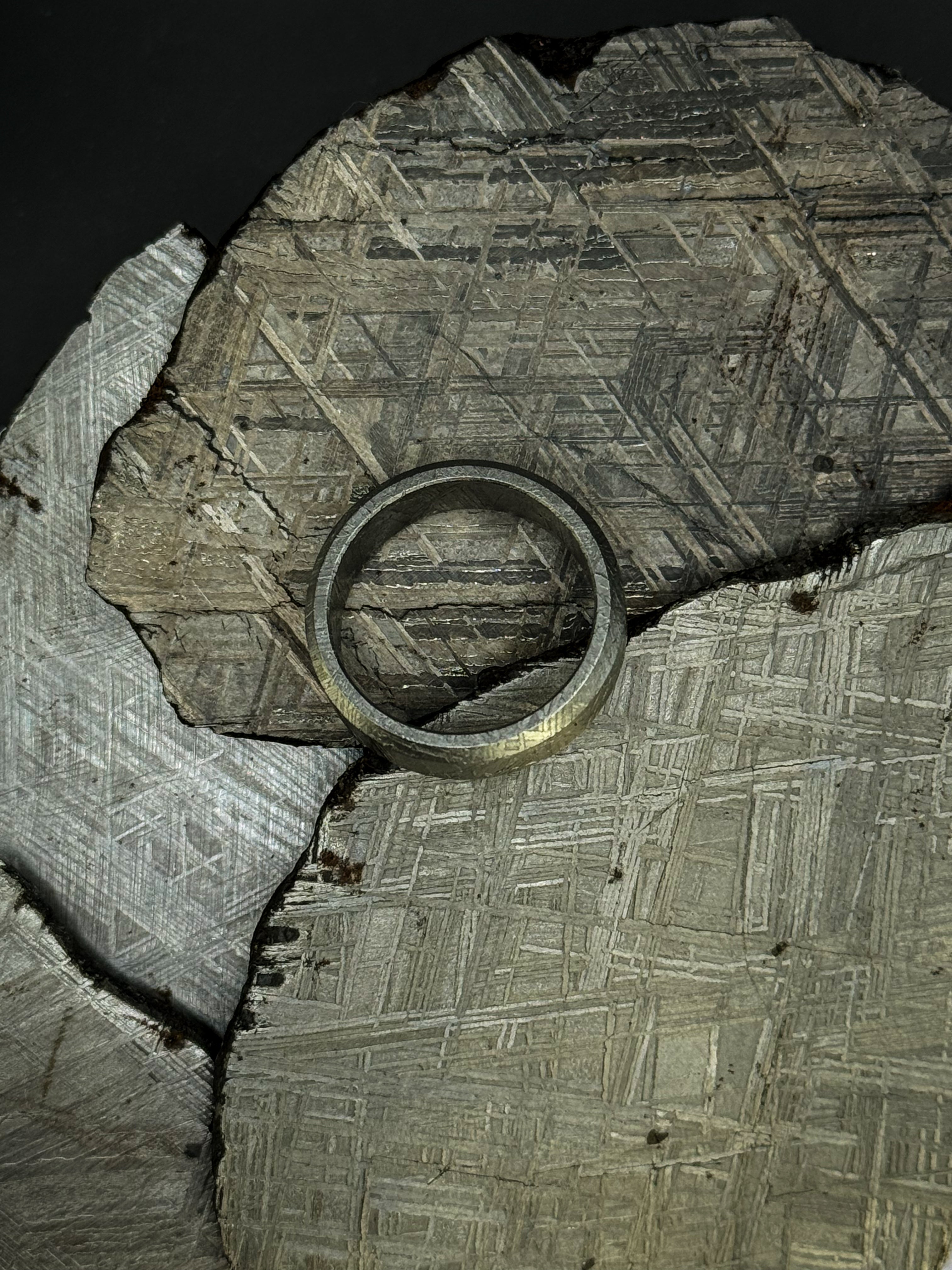 Muonionalusta meteorite Solid ring, Flat.