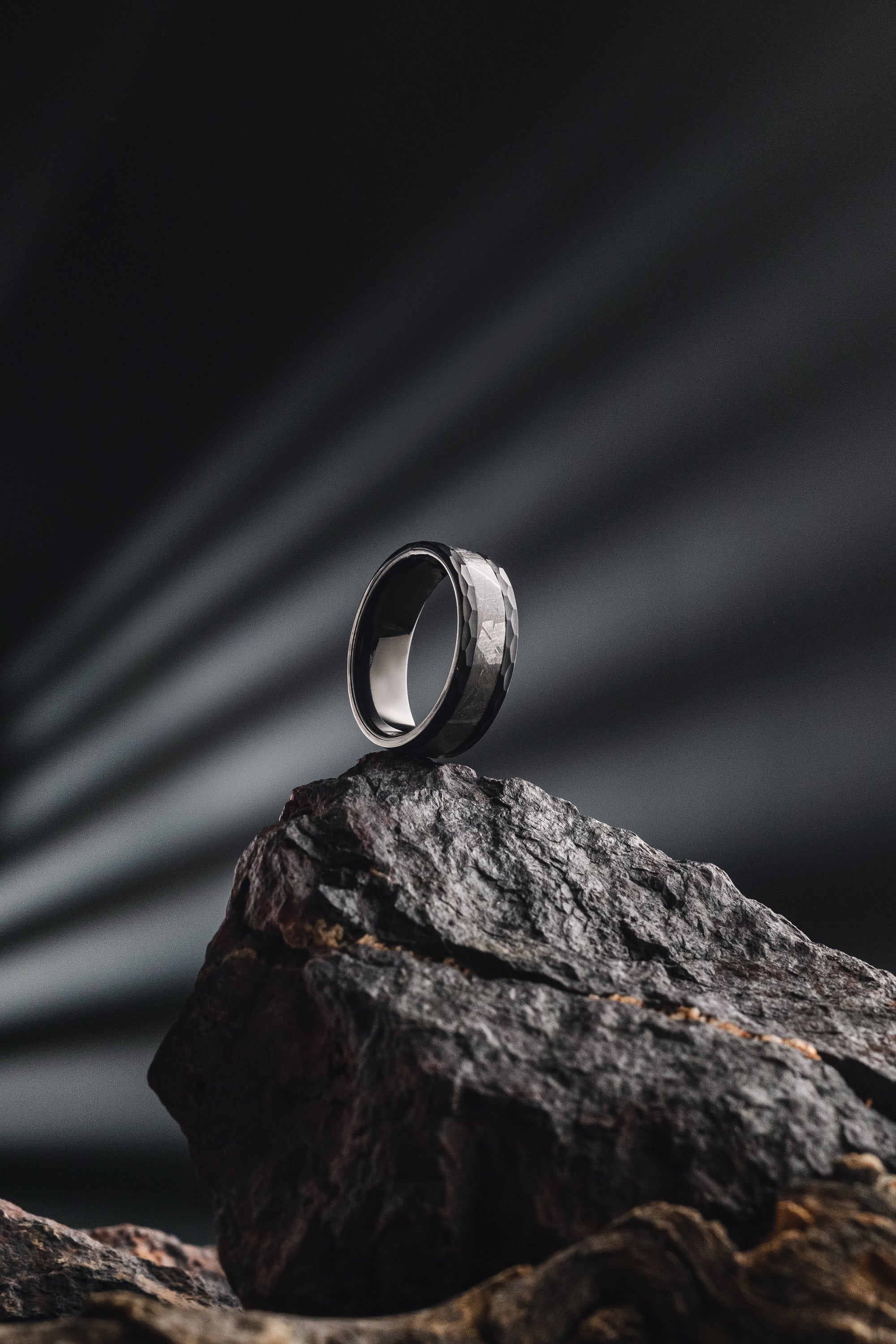 Black Tungsten and Muonionalusta Meteorite ring