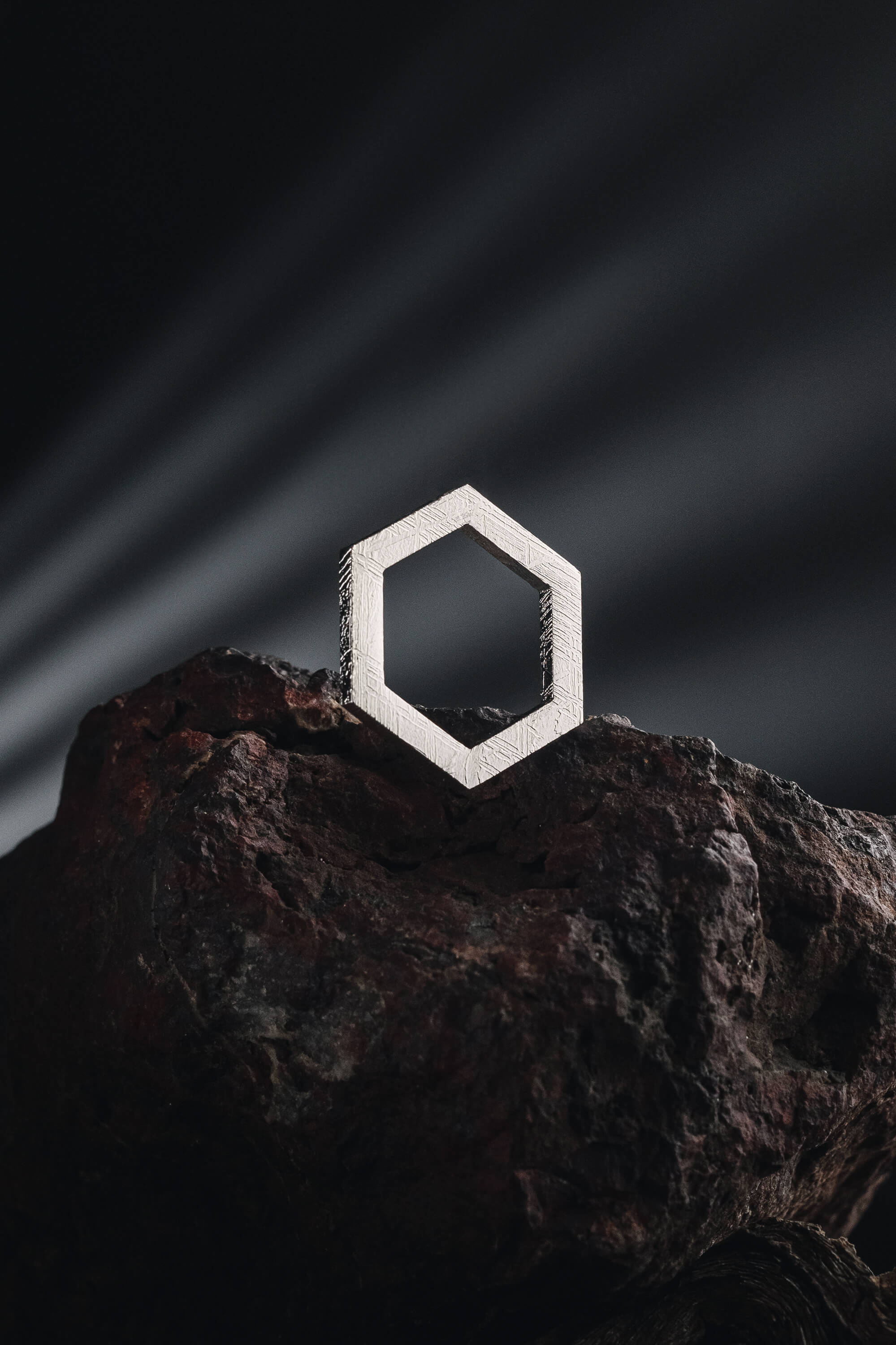 Muonionalusta meteorite Hexagon pendant