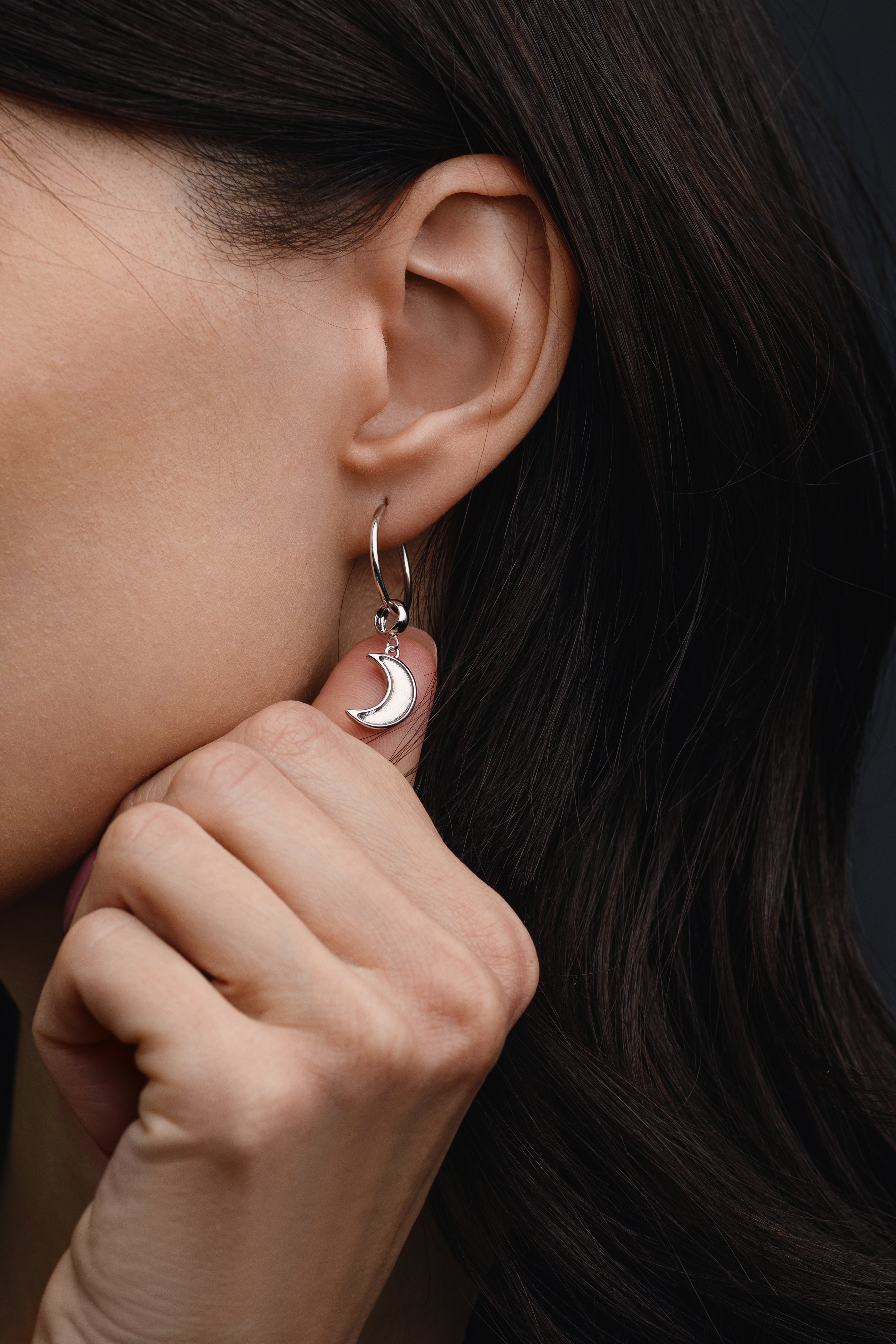 Muonionalusta meteorite Moon Earrings