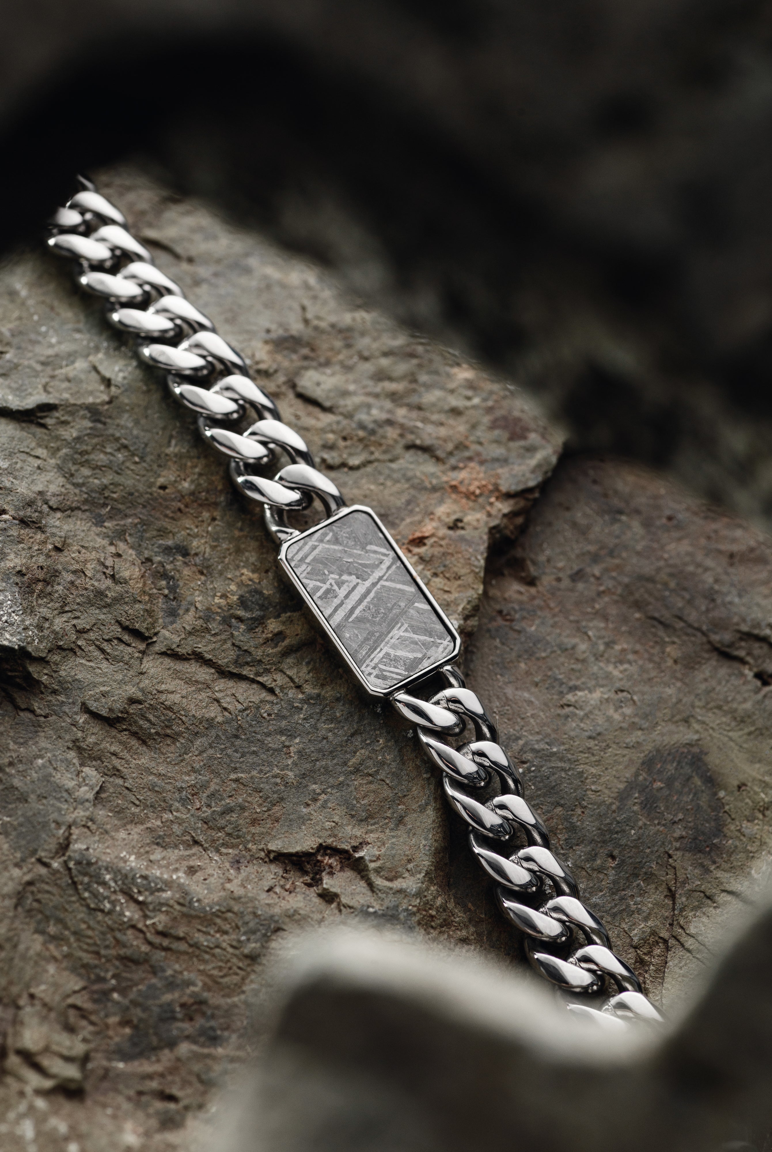 Muonionalusta meteorite Stainless Steel bracelet