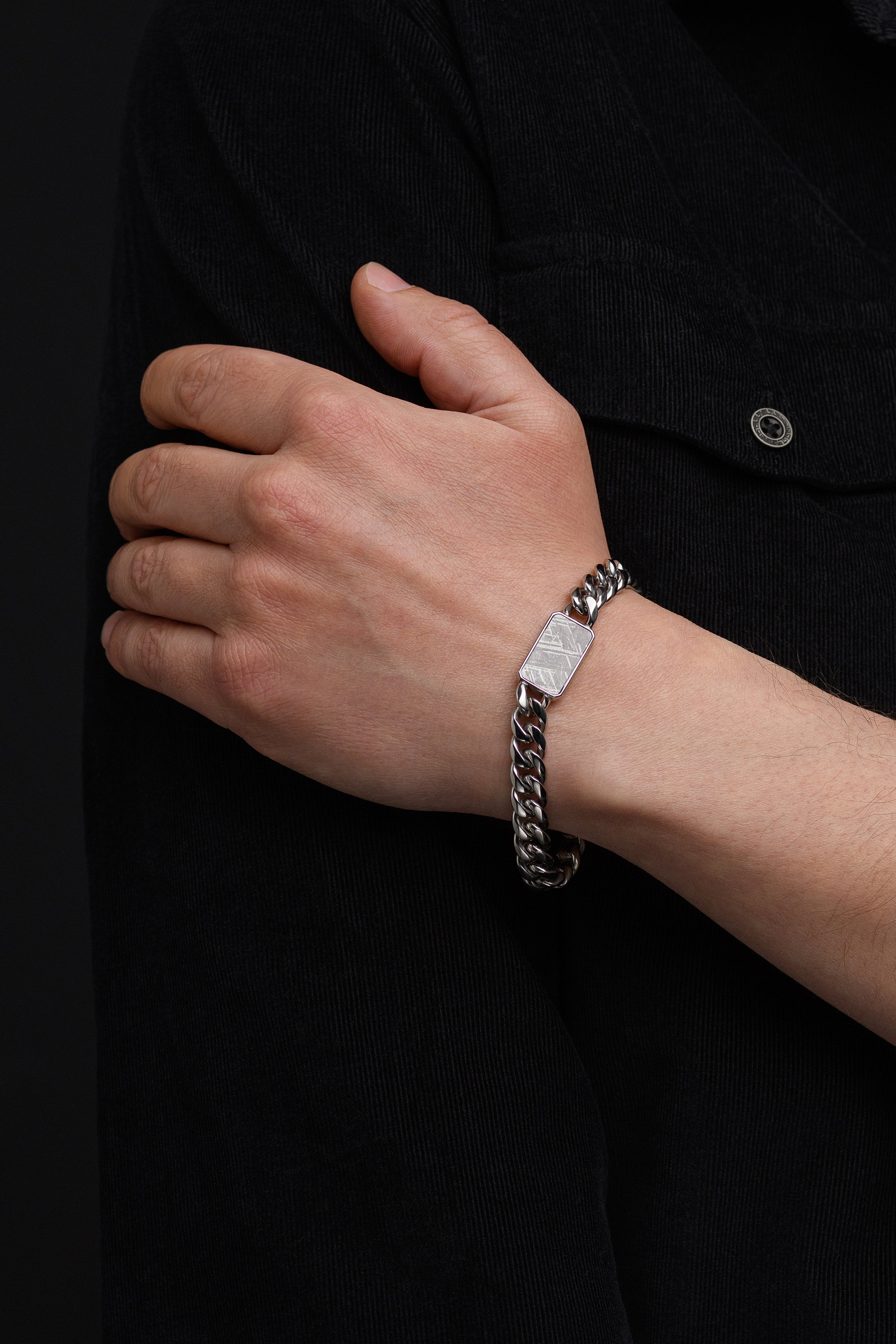 Muonionalusta meteorite Stainless Steel bracelet